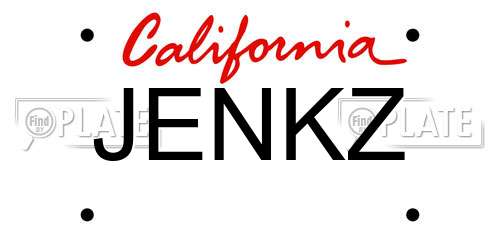 JENKZ California License Plate