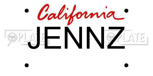 JENNZ California License Plate