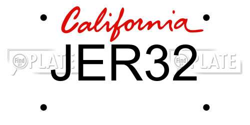 JER32 California License Plate
