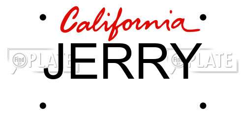 JERRY California License Plate