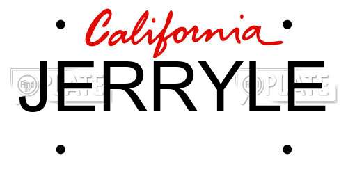 JERRYLE California License Plate