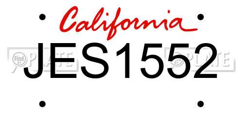 JES1552 California License Plate