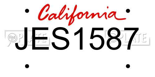 JES1587 California License Plate