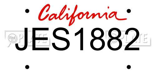 JES1882 California License Plate