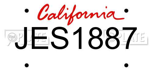 JES1887 California License Plate