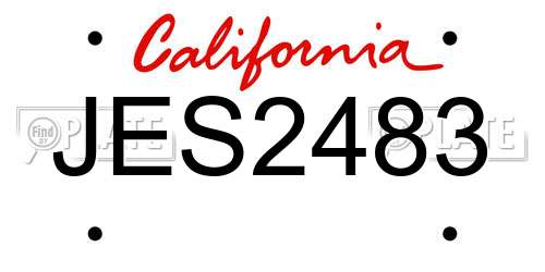 JES2483 California License Plate