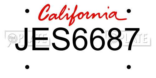 JES6687 California License Plate