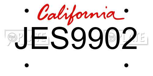 JES9902 California License Plate