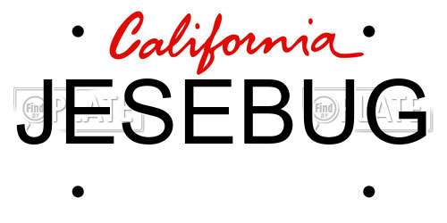 JESEBUG California License Plate