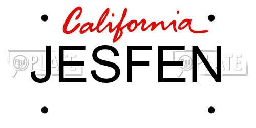 JESFEN California License Plate