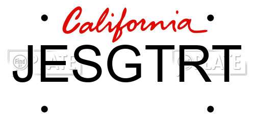 JESGTRT California License Plate