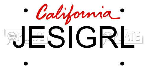 JESIGRL California License Plate