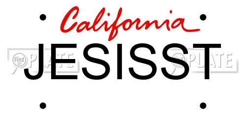 JESISST California License Plate