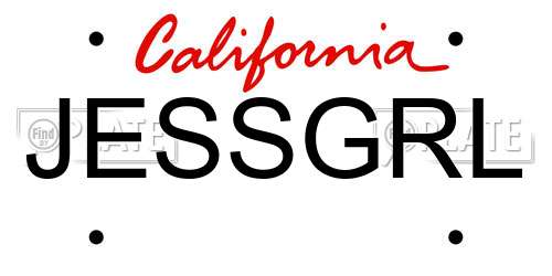 JESSGRL California License Plate
