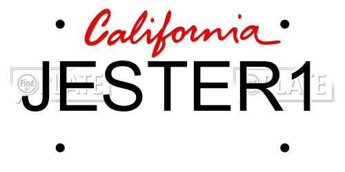JESTER1 California License Plate