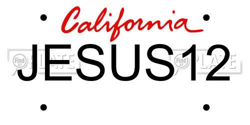 JESUS12 California License Plate