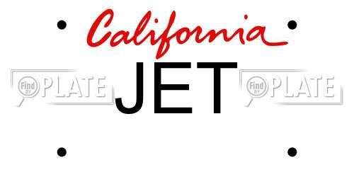 JET California License Plate