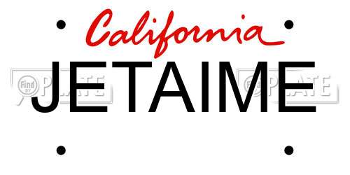 JETAIME California License Plate