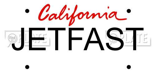 JETFAST California License Plate