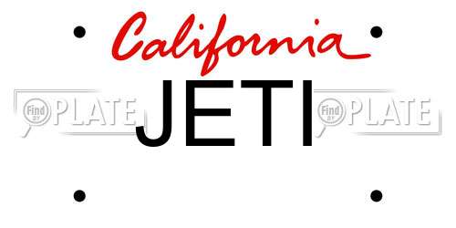 JETI California License Plate