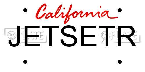 JETSETR California License Plate
