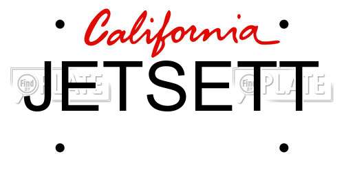 JETSETT California License Plate