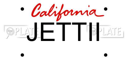 JETTII California License Plate