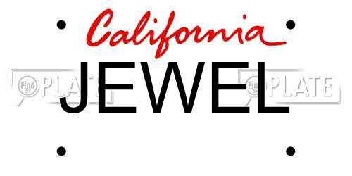 JEWEL California License Plate