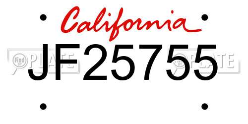 JF25755 California License Plate