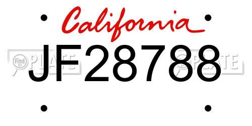 JF28788 California License Plate