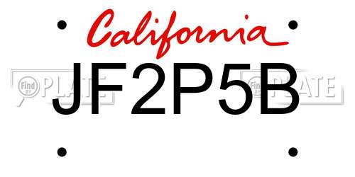 JF2P5B California License Plate