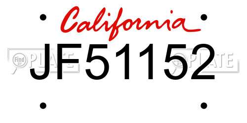 JF51152 California License Plate