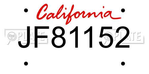 JF81152 California License Plate