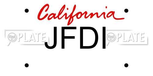 JFDI California License Plate