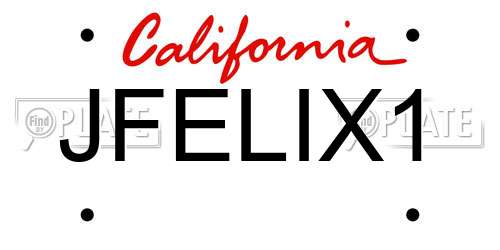JFELIX1 California License Plate