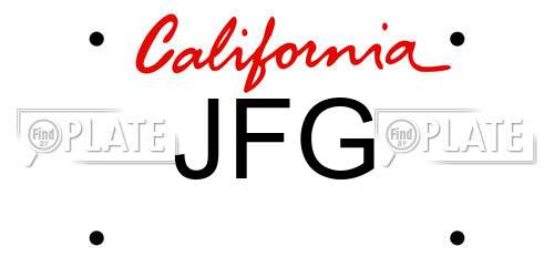 JFG California License Plate