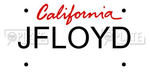 JFLOYD California License Plate