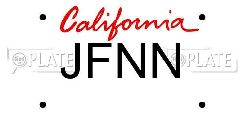 JFNN California License Plate