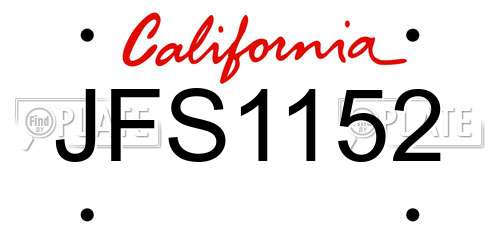 JFS1152 California License Plate