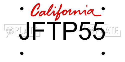 JFTP55 California License Plate