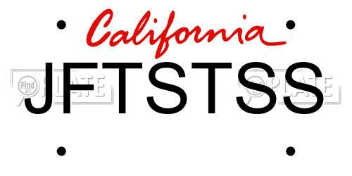 JFTSTSS California License Plate