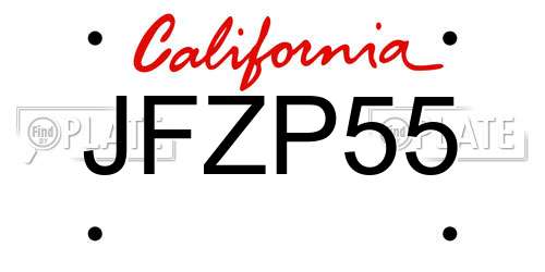JFZP55 California License Plate