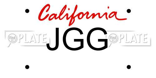 JGG California License Plate