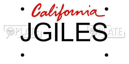 JGILES California License Plate