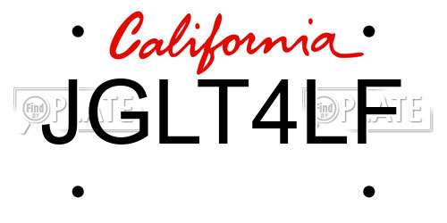 JGLT4LF California License Plate
