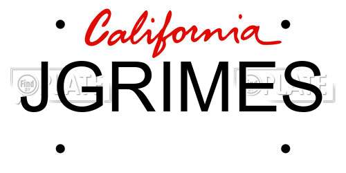 JGRIMES California License Plate