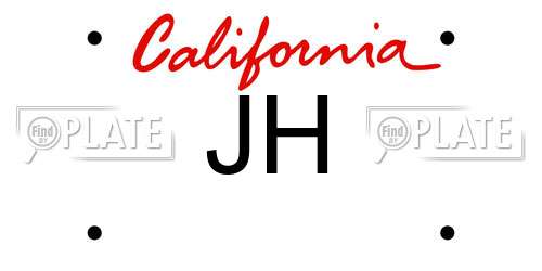JH California License Plate