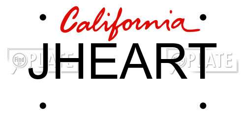 JHEART California License Plate