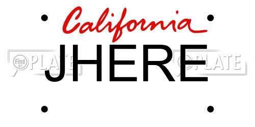 JHERE California License Plate