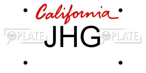 JHG California License Plate